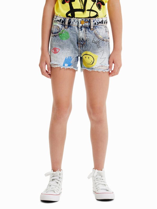 Desigual Desigual Kratke traperice 23SGDD10 Plava Regular Fit
