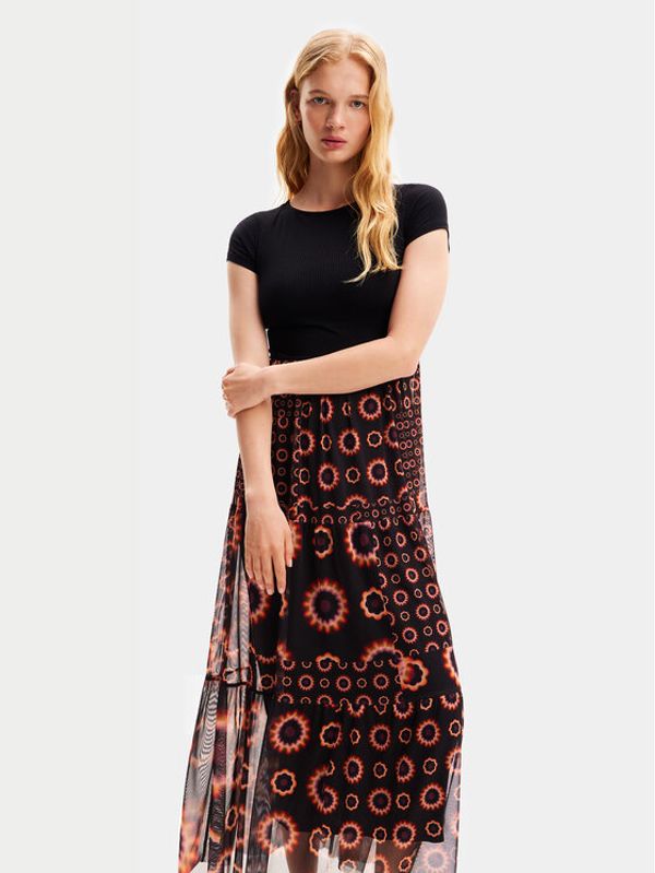 Desigual Desigual Ljetna haljina Galiana 24SWVK65 Crna Regular Fit