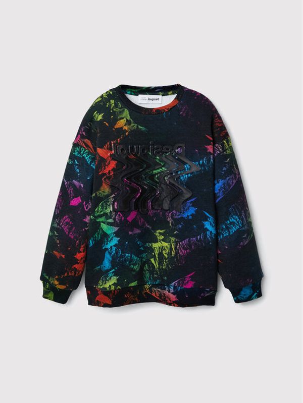 Desigual Desigual Majica dugih rukava Vesubio 22WBSK07 Crna Regular Fit