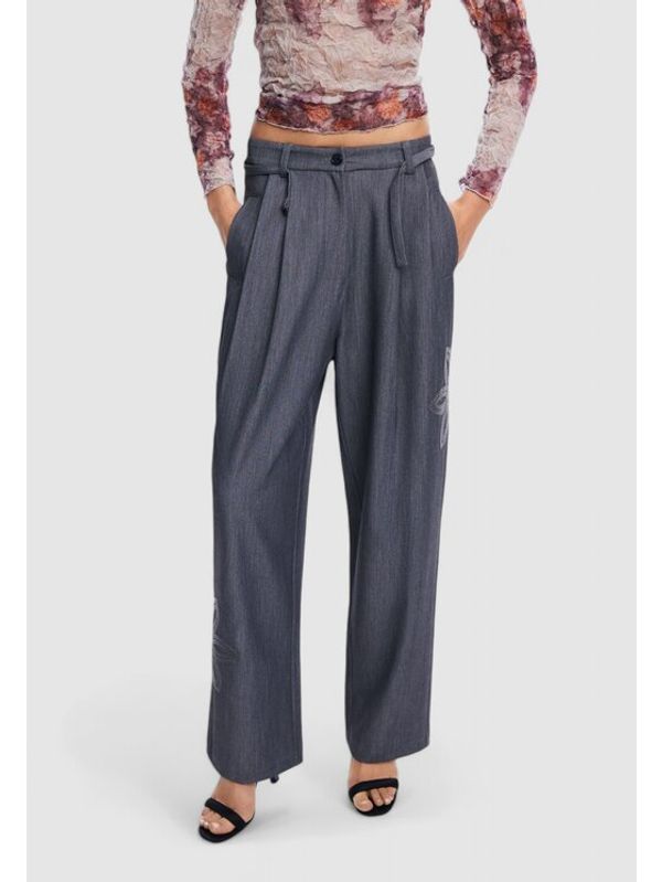 Desigual Desigual Ženske hlače PANT_RIN Siva Regular Fit