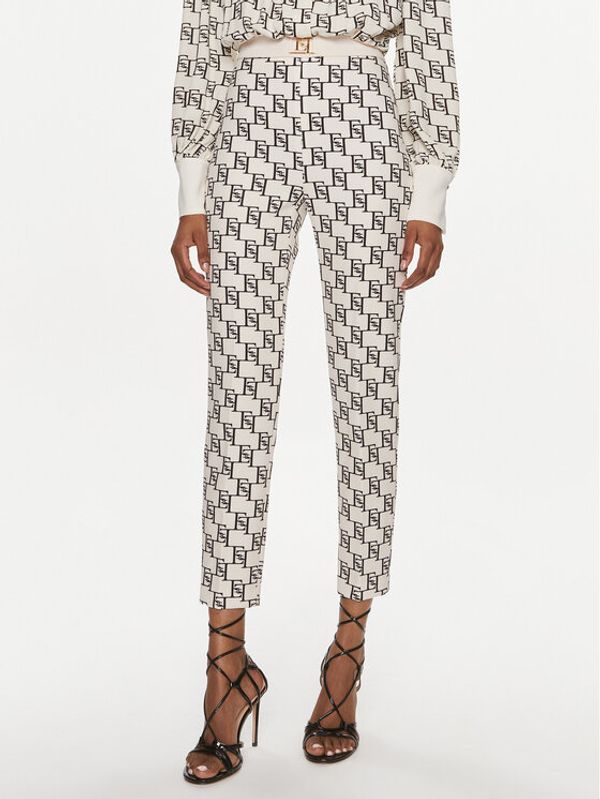 Elisabetta Franchi Elisabetta Franchi Hlače PA-S14-41E2-V320 Écru Slim Fit