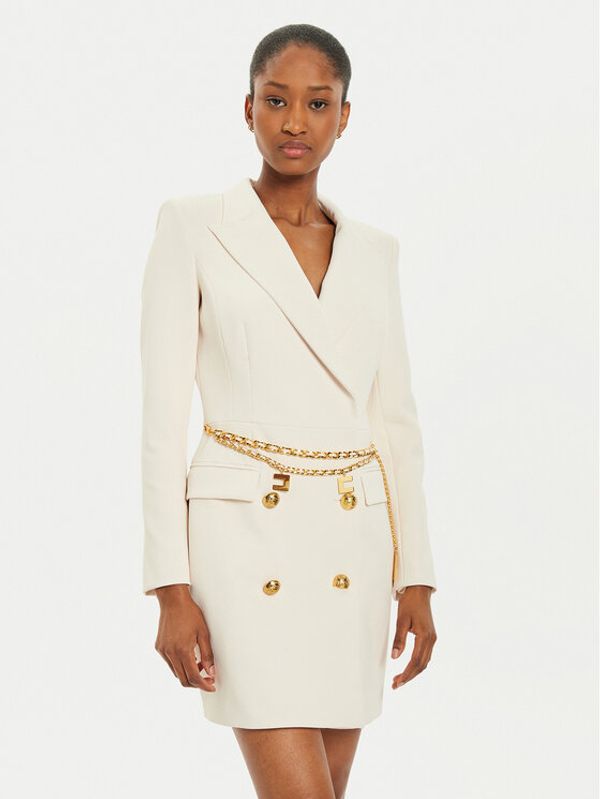 Elisabetta Franchi Elisabetta Franchi Koktel haljina AB-657-46E2 Écru Regular Fit