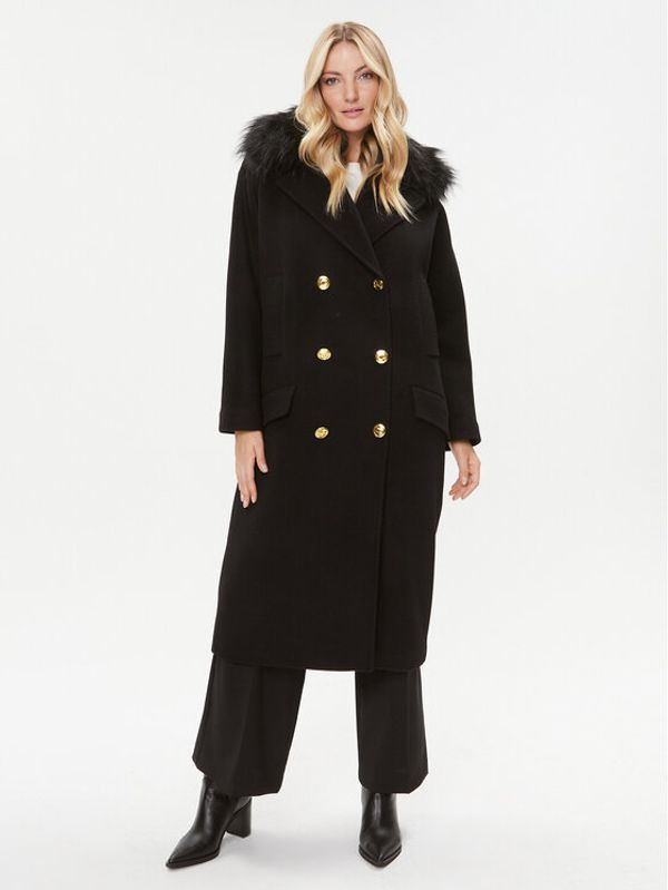 Elisabetta Franchi Elisabetta Franchi Vuneni kaput CP-44D-36E2-008339 Crna Regular Fit