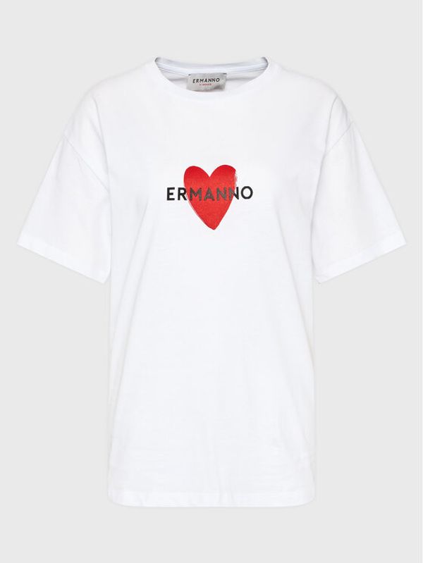 Ermanno Firenze Ermanno Firenze T-shirt D42EL023EK4 Bijela Regular Fit