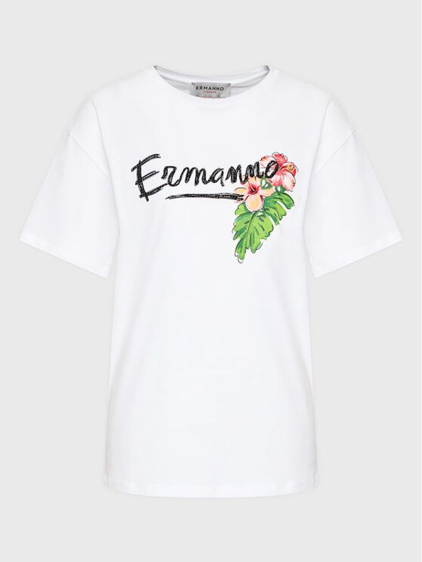 Ermanno Firenze Ermanno Firenze T-shirt D42EL036EK8 Bijela Regular Fit