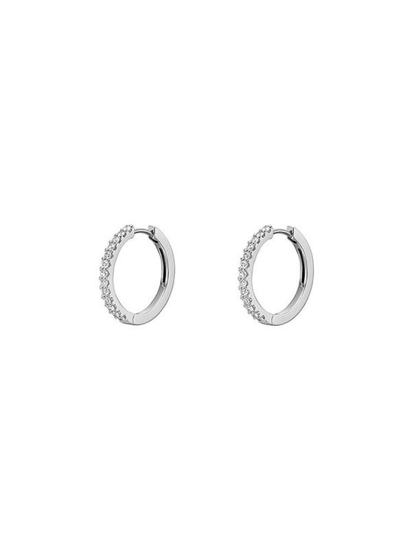 Fossil Fossil Naušnice Er S Pave Hoop JF04802040 Srebrna