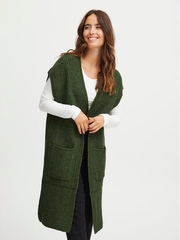 Fransa Fransa Kardigan 20612719 Zelena Regular Fit