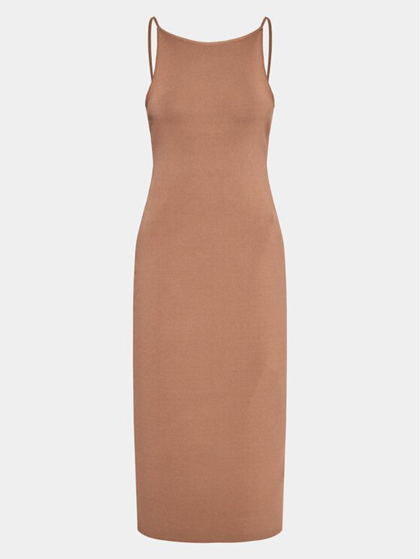 Gina Tricot Gina Tricot Džemper haljina 16409 Smeđa Slim Fit