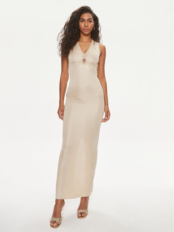 Guess Guess Džemper haljina 4GGK90 5783Z Bež Bodycon Fit