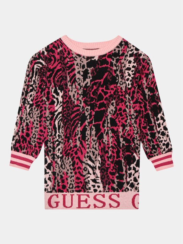 Guess Guess Džemper haljina J3BK04 Z3AH0 Smeđa Regular Fit