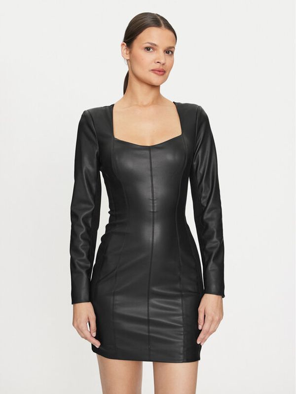 Guess Guess Haljina od imitacije kože 4YGK20 7159A Crna Regular Fit