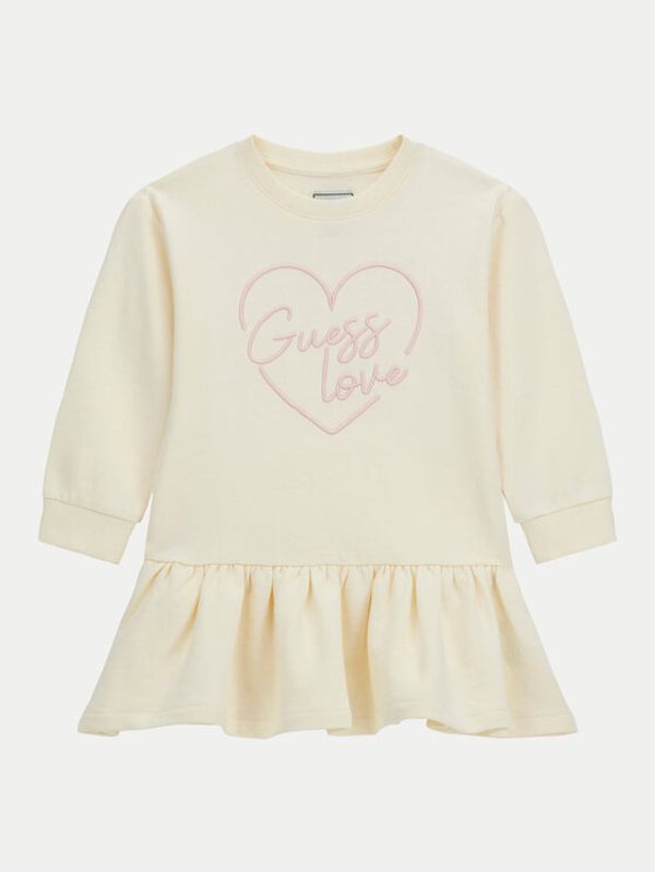 Guess Guess Haljina za svaki dan K4YK04 KA6R4 Écru Regular Fit