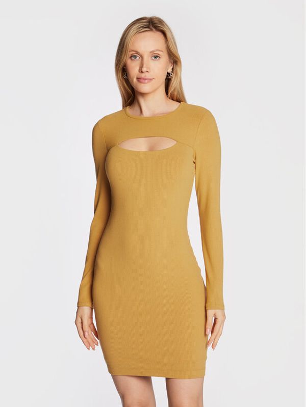 Guess Guess Haljina za svaki dan Lana WBBK86 KB9E2 Žuta Slim Fit
