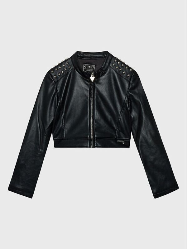 Guess Guess Jakna od imitacije kože J3RL08 WE8D0 Crna Regular Fit