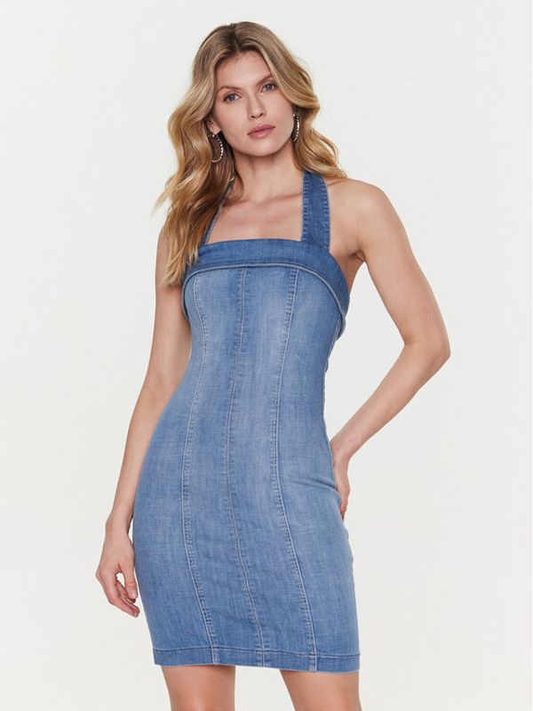 Guess Guess Jeans haljina Unique W3GK09 D3ZT4 Plava Slim Fit