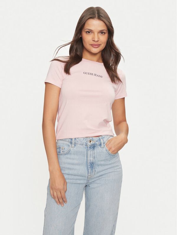 Guess Jeans Guess Jeans T-shirt W4YI01 J1314 Ružičasta Slim Fit