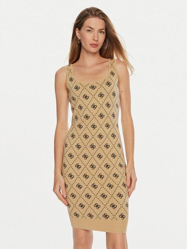 Guess Guess Koktel haljina Sarah W4BK98 Z3JD2 Smeđa Slim Fit