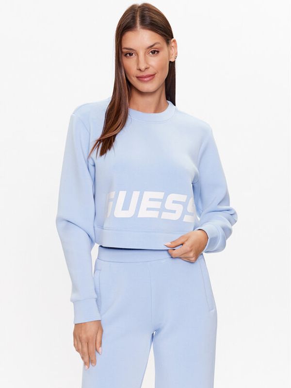 Guess Guess Majica dugih rukava V3YQ02 K7UW2 Svijetloplava Oversize