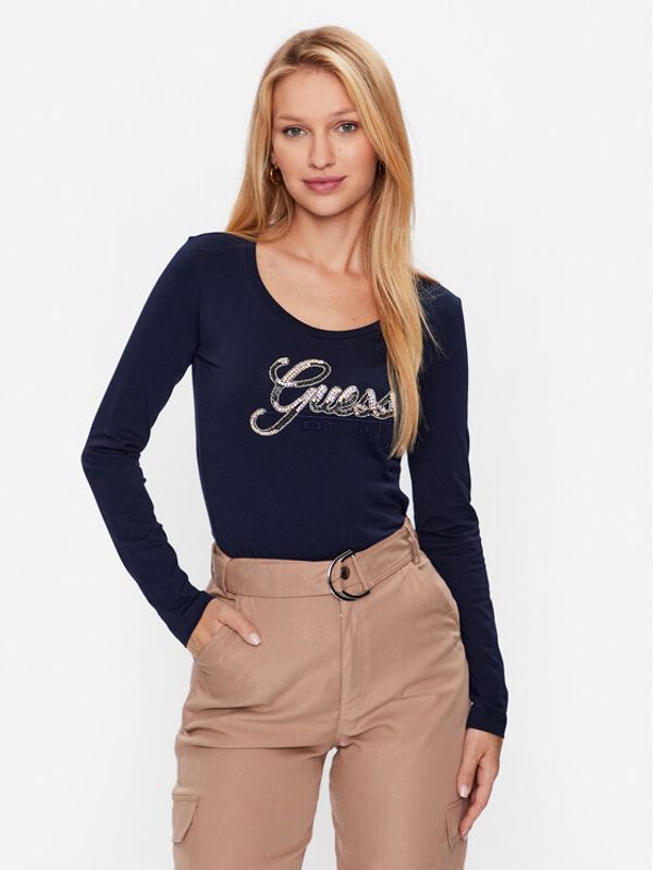 Guess Guess Majica W3YI37 J1314 Tamnoplava Slim Fit