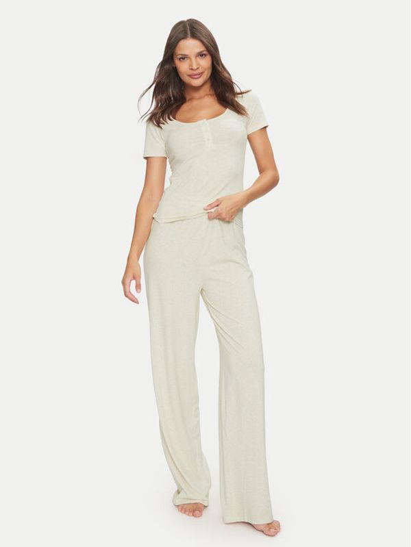Guess Guess Pidžama O4YX02 KBBU1 Écru Regular Fit