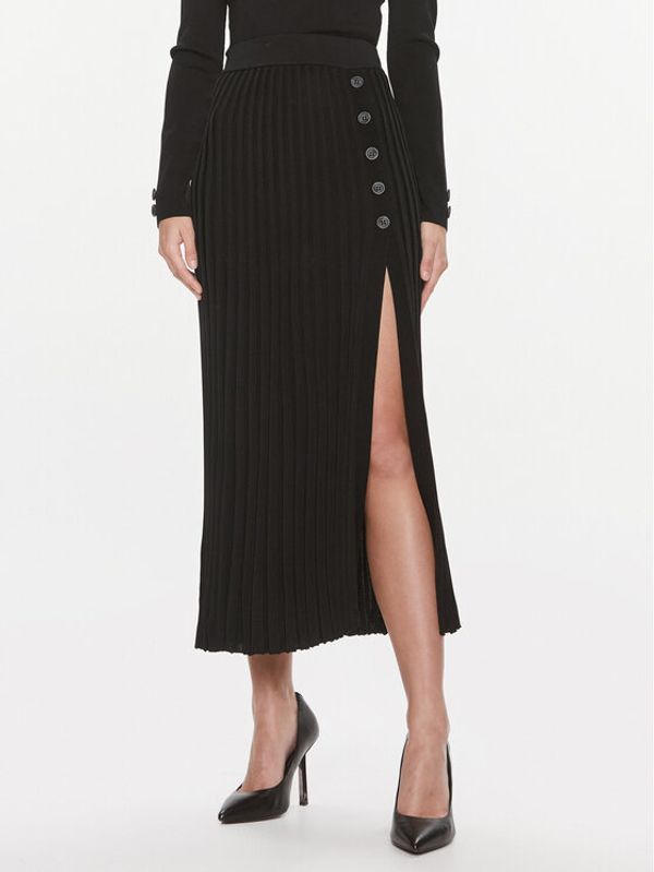 Guess Guess Plesirana suknja Shopie Pleated Skirt W4RD99 Z3D60 Crna Regular Fit
