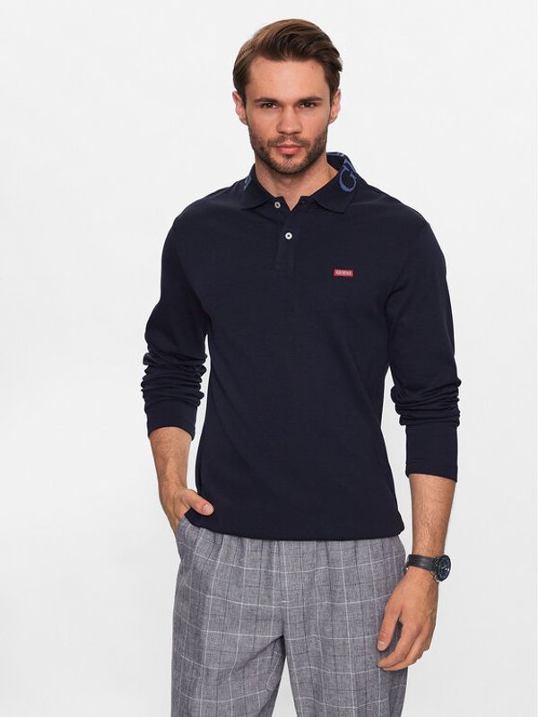 Guess Guess Polo M3YP36 KBL51 Tamnoplava Slim Fit