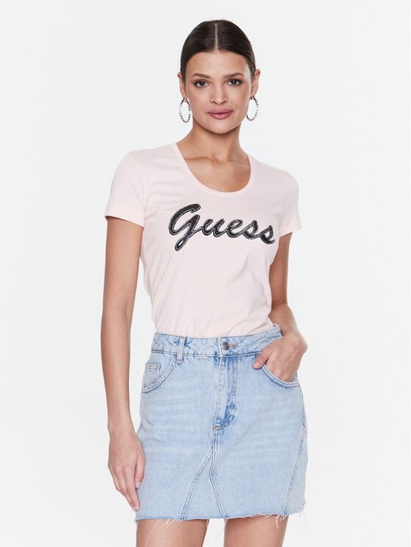 Guess Guess T-shirt Adriana W3RI50 J1314 Ružičasta Slim Fit