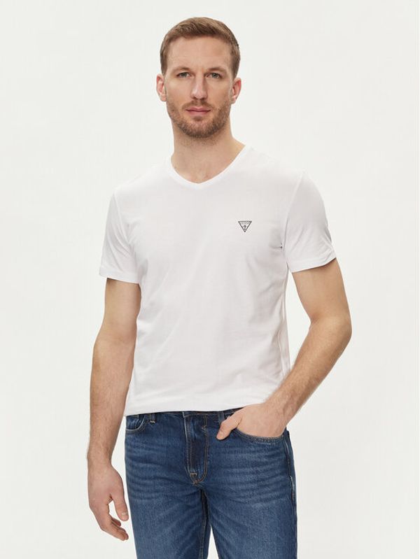 Guess Guess T-shirt Caleb U97M01 KCD31 Bijela Slim Fit