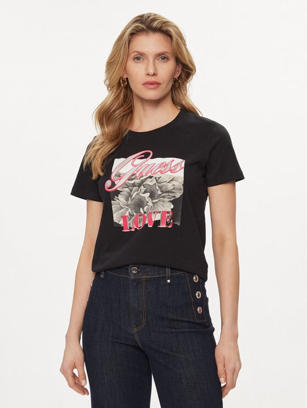 Guess Guess T-shirt Collage W4GI17 I3Z14 Crna Regular Fit