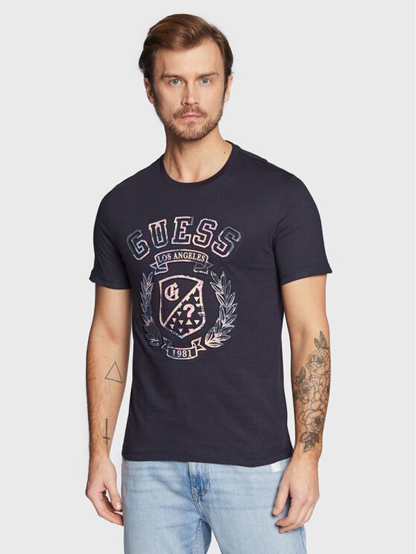 Guess Guess T-shirt M3RI03 I3Z14 Tamnoplava Slim Fit