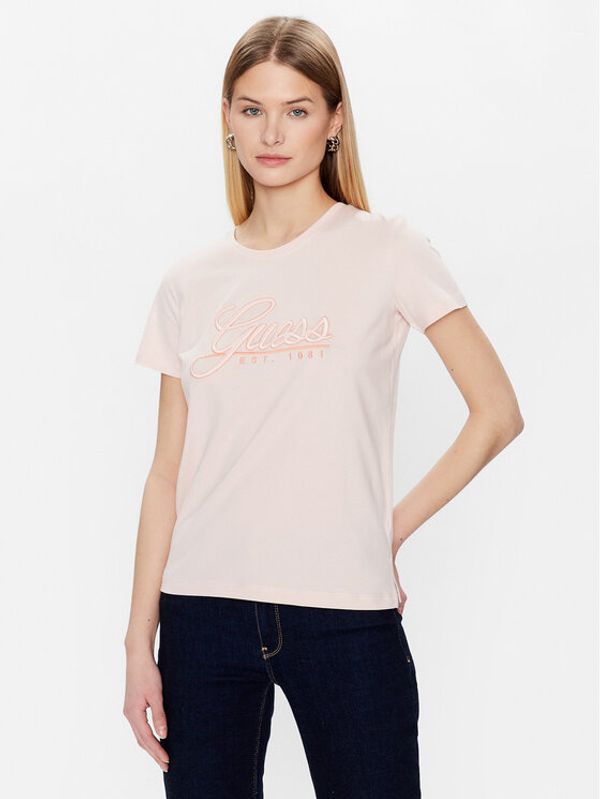 Guess Guess T-shirt Script W3GI36 I3Z14 Ružičasta Regular Fit