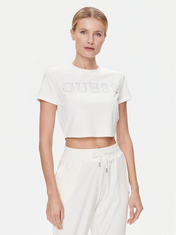 Guess Guess T-shirt V3BI01 KBXI2 Écru Boxy Fit