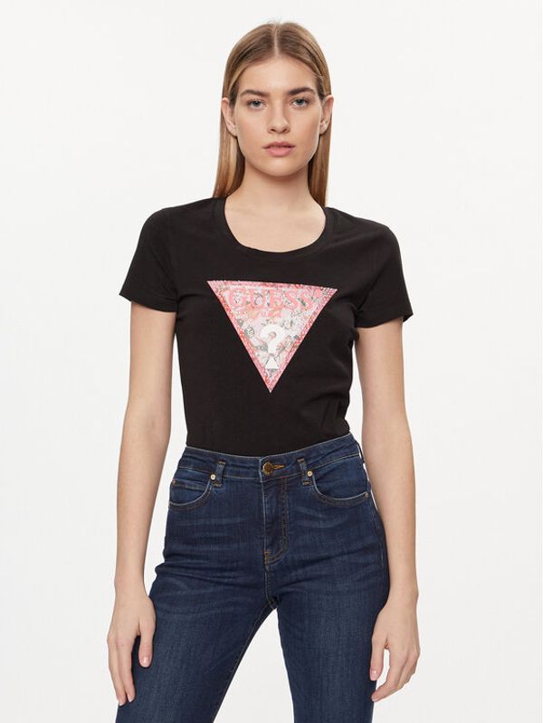 Guess Guess T-shirt W4GI21 J1314 Crna Slim Fit
