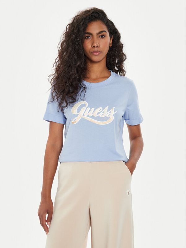 Guess Guess T-shirt W4YI09 JA914 Plava Regular Fit