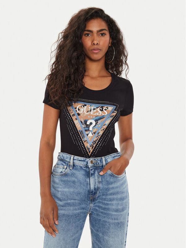 Guess Guess T-shirt W4YI15 J1314 Crna Regular Fit