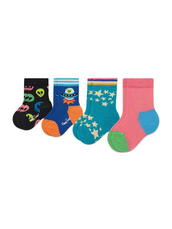 Happy Socks Happy Socks Set od 4 para dječjih visokih čarapa XKSPC09-0200 Šarena