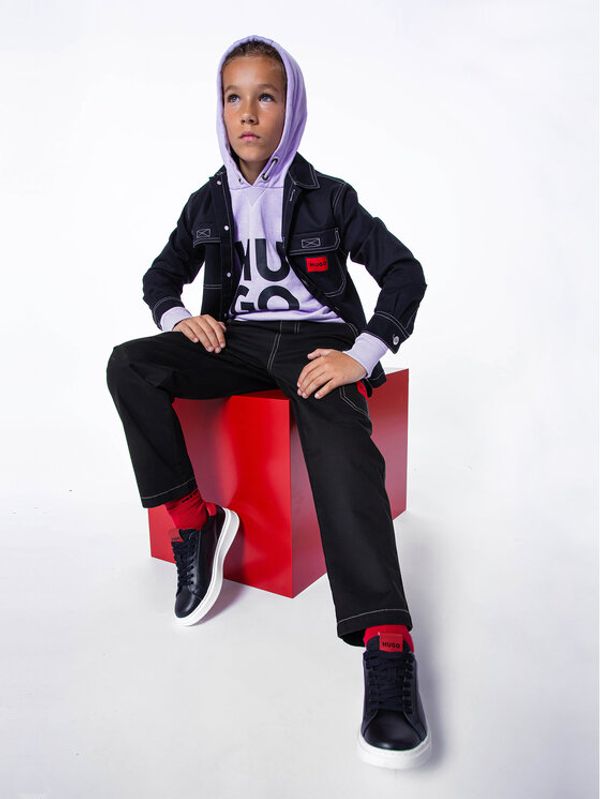 Hugo Hugo Hlače G24148 S Crna Loose Fit