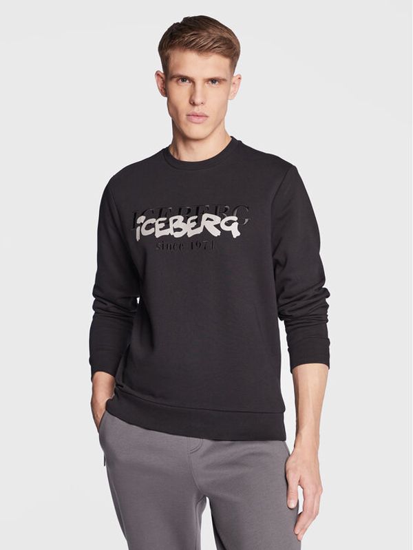Iceberg Iceberg Majica dugih rukava 23EIP0E0516302 Crna Regular Fit