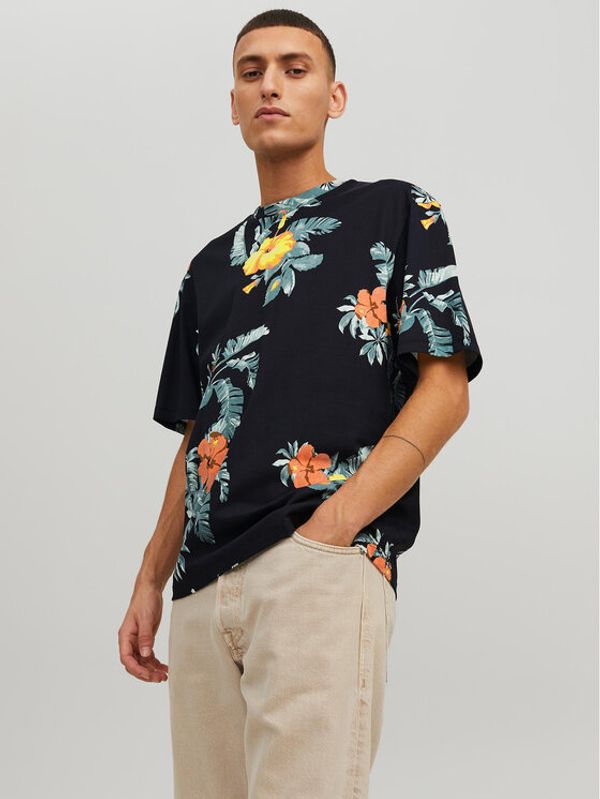 Jack&Jones Jack&Jones T-shirt Flores 12227780 Crna Relaxed Fit