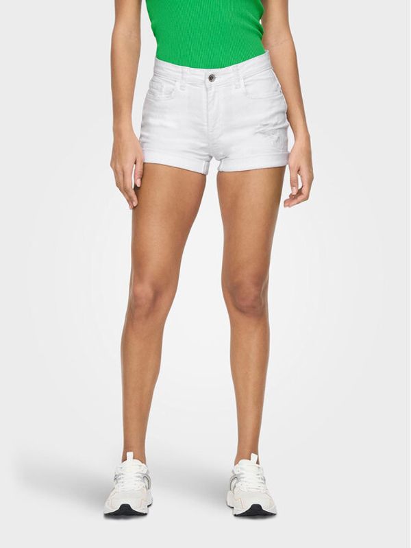 JDY JDY Kratke traperice Blume 15293951 Bijela Tight Fit