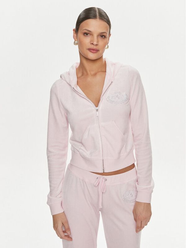 Juicy Couture Juicy Couture Majica dugih rukava Heritage Dog JCBAS223813 Ružičasta Slim Fit