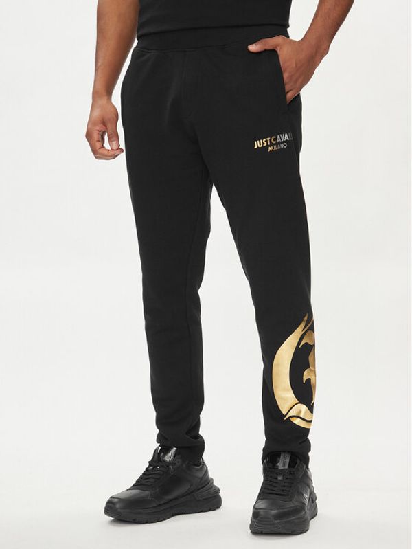 Just Cavalli Just Cavalli Donji dio trenerke 76OAAG24 Crna Regular Fit