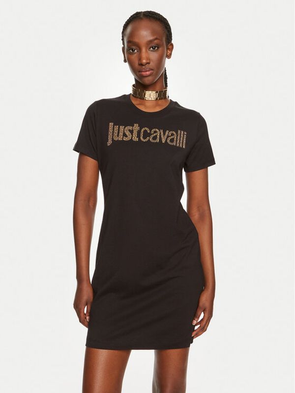 Just Cavalli Just Cavalli Haljina za svaki dan 76PAOE04 Crna Regular Fit