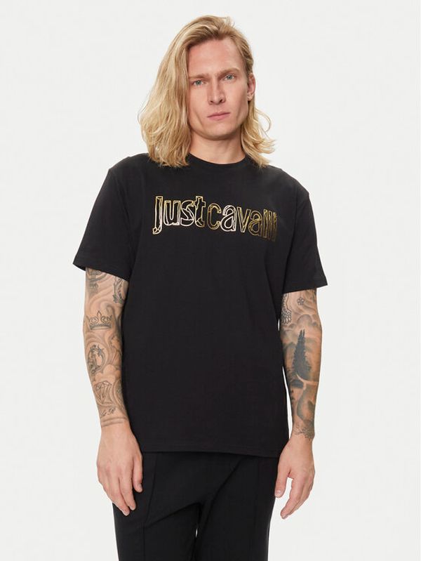 Just Cavalli Just Cavalli T-shirt 76OAHG15 Crna Regular Fit