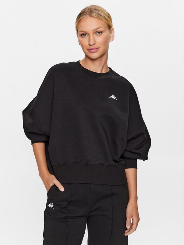 Kappa Kappa Majica dugih rukava 313022 Crna Loose Fit