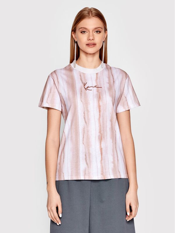 Karl Kani Karl Kani T-shirt Small Siganture Tie Dye Stripe 6130398 Smeđa Regular Fit