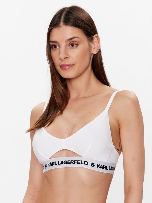 KARL LAGERFELD KARL LAGERFELD Grudnjak brallete Peephole Logo 211W2101 Bijela