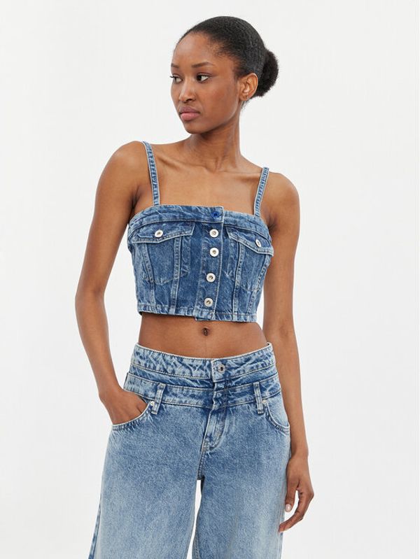 Karl Lagerfeld Jeans Karl Lagerfeld Jeans Top 241J1600 Plava Slim Fit