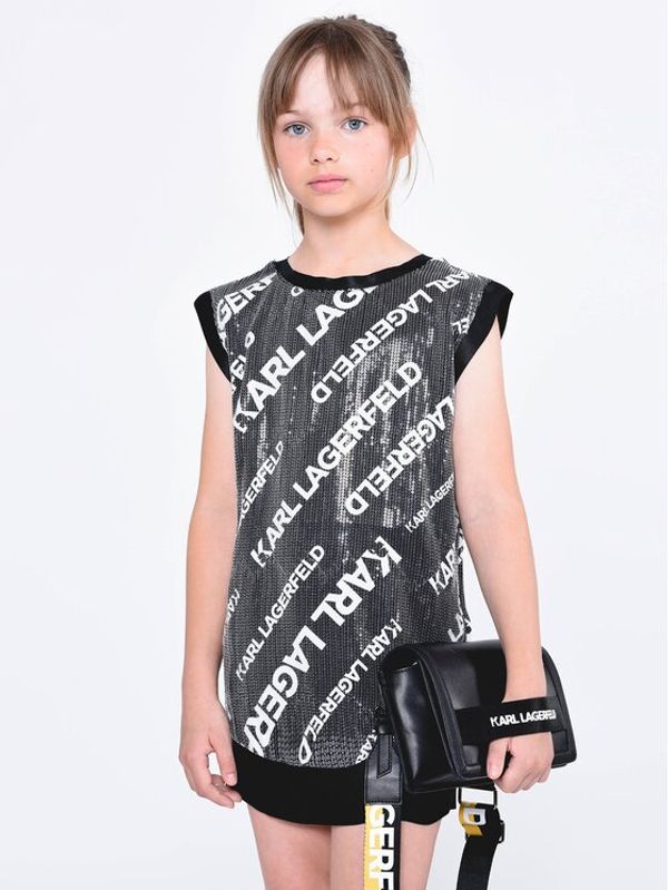 Karl Lagerfeld Kids Karl Lagerfeld Kids Elegantna haljina Z12242 D Crna Regular Fit