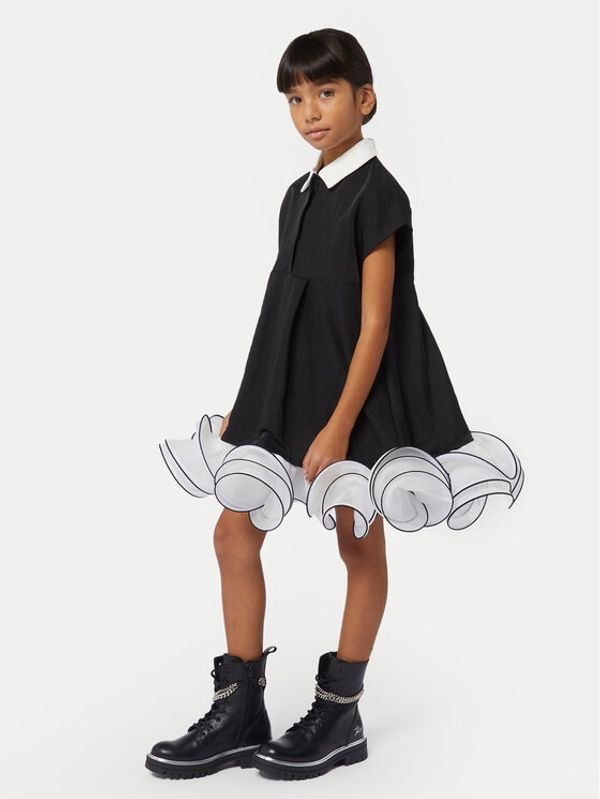 Karl Lagerfeld Kids Karl Lagerfeld Kids Elegantna haljina Z30192 S Crna Regular Fit